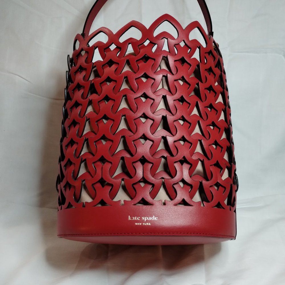 Kate Spade Medium Dorie Red Leather Bucket Bag